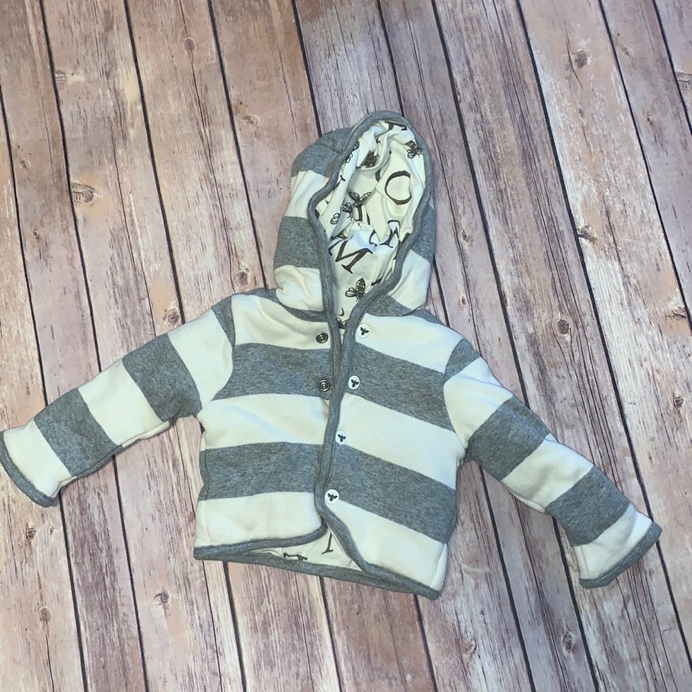 Burt’s bees striped hooded jacket